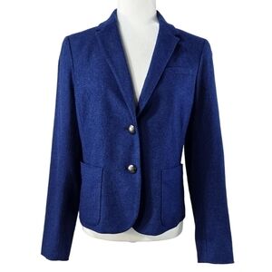 GAP Academy Blazer Royal Blue Diagonal Stripe Pockets Academia Career Preppy